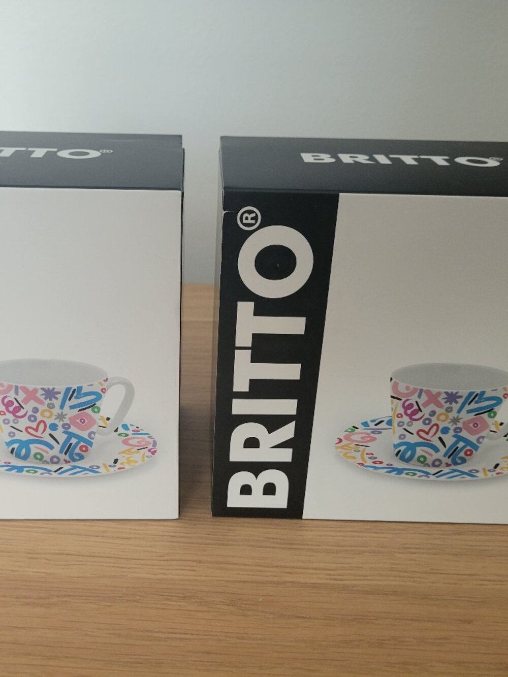 Set of 2 ROMERO BRITTO Espresso Cups & Saucers geometric pop-art 100ml